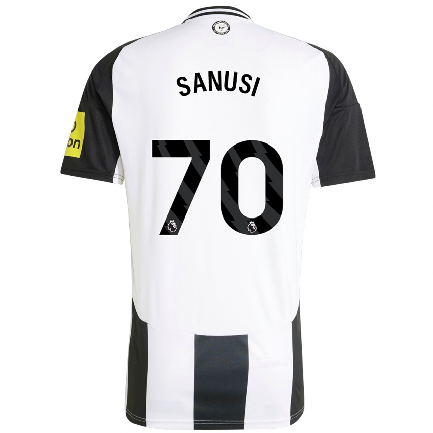 Kids Football Trevan Sanusi #70 White Black Home Jersey 2024/25 T-Shirt