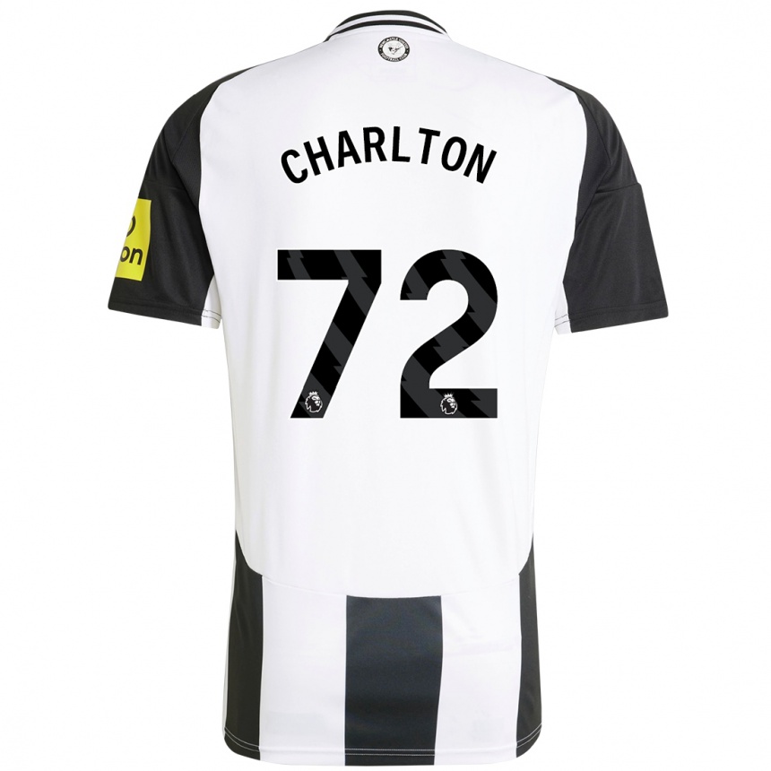 Kids Football Dylan Charlton #72 White Black Home Jersey 2024/25 T-Shirt