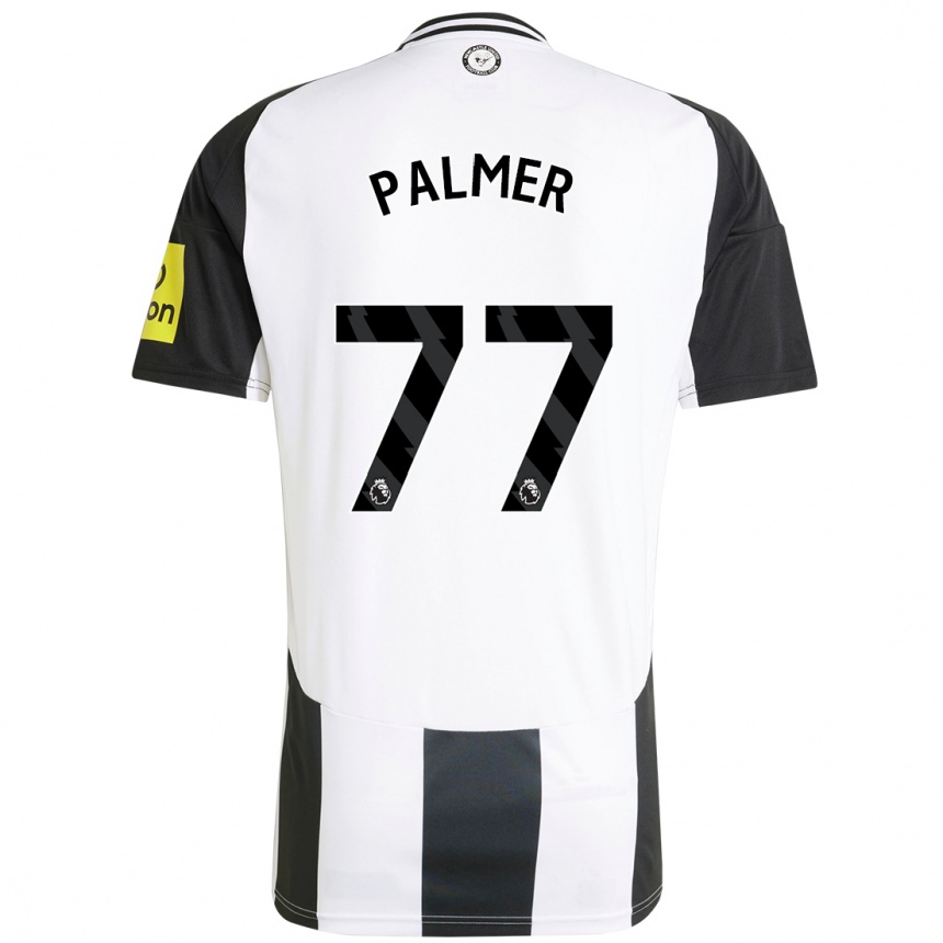 Kids Football Darren Palmer #77 White Black Home Jersey 2024/25 T-Shirt