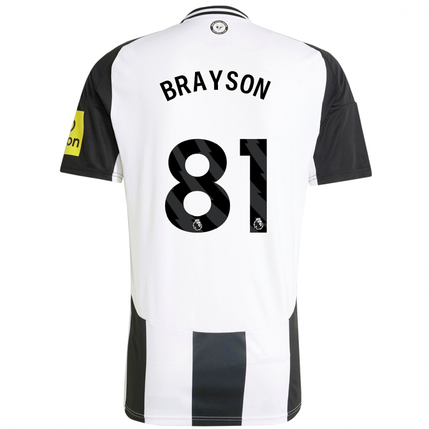 Kids Football Joe Brayson #81 White Black Home Jersey 2024/25 T-Shirt