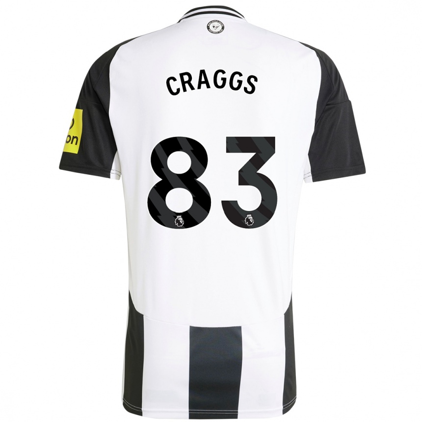 Kids Football Luke Craggs #83 White Black Home Jersey 2024/25 T-Shirt