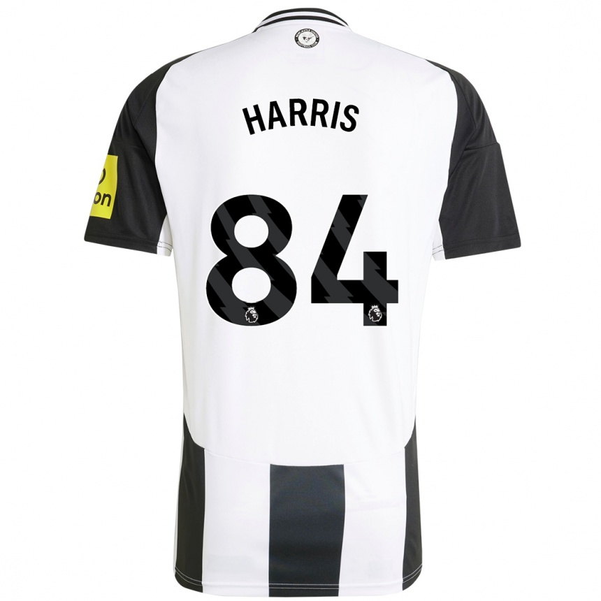 Kids Football Aidan Harris #84 White Black Home Jersey 2024/25 T-Shirt