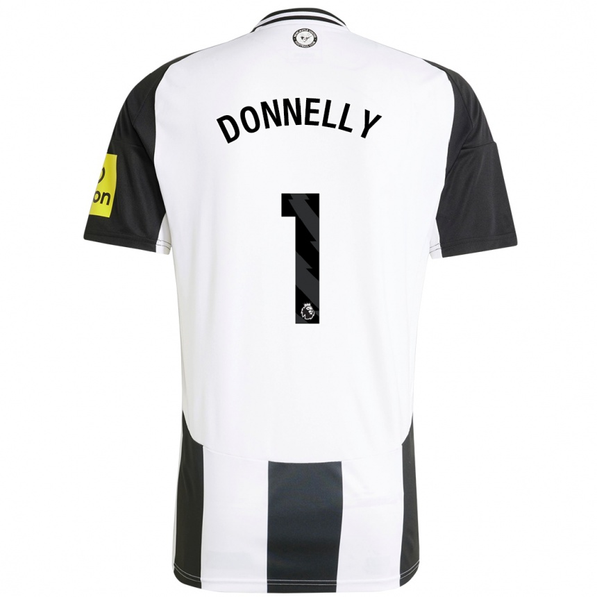 Kids Football Grace Donnelly #1 White Black Home Jersey 2024/25 T-Shirt