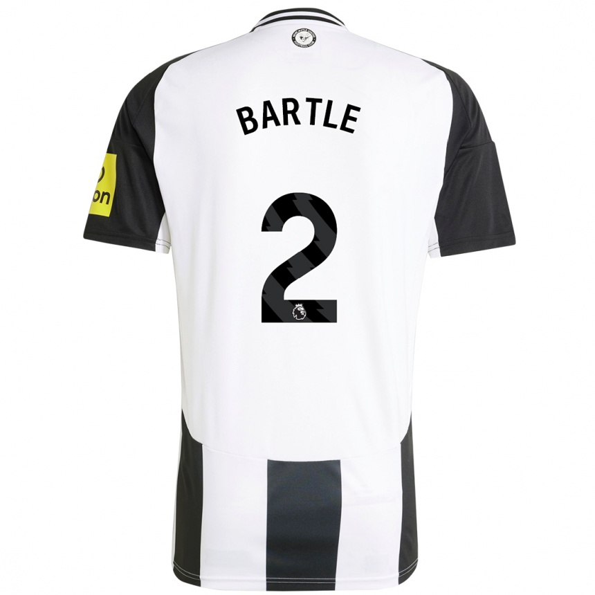 Kids Football Jodie Bartle #2 White Black Home Jersey 2024/25 T-Shirt