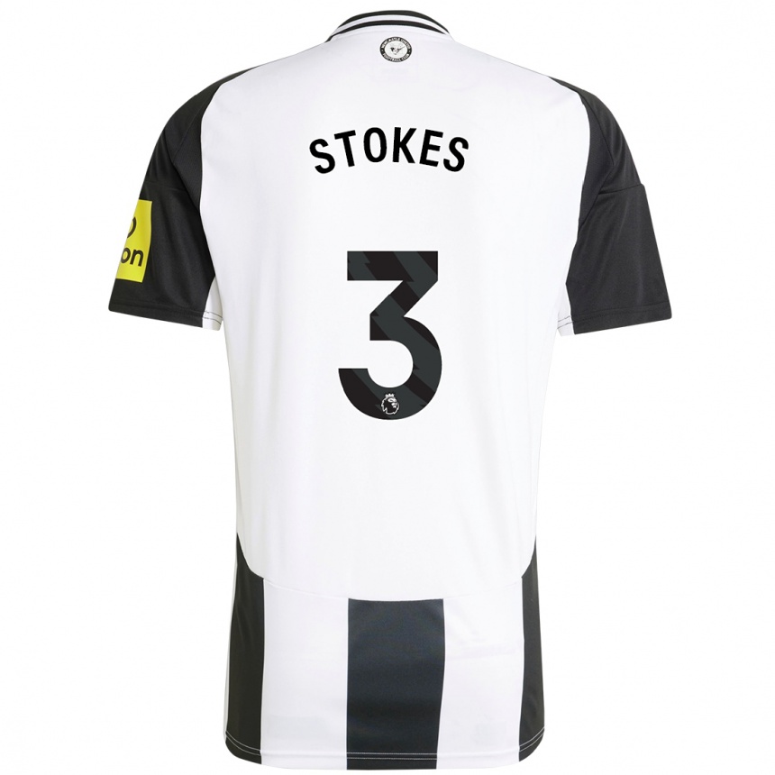 Kids Football Demi Stokes #3 White Black Home Jersey 2024/25 T-Shirt