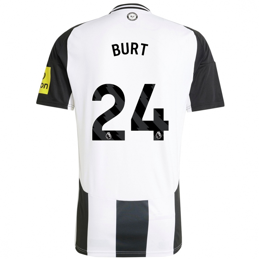 Kids Football Daisy Burt #24 White Black Home Jersey 2024/25 T-Shirt