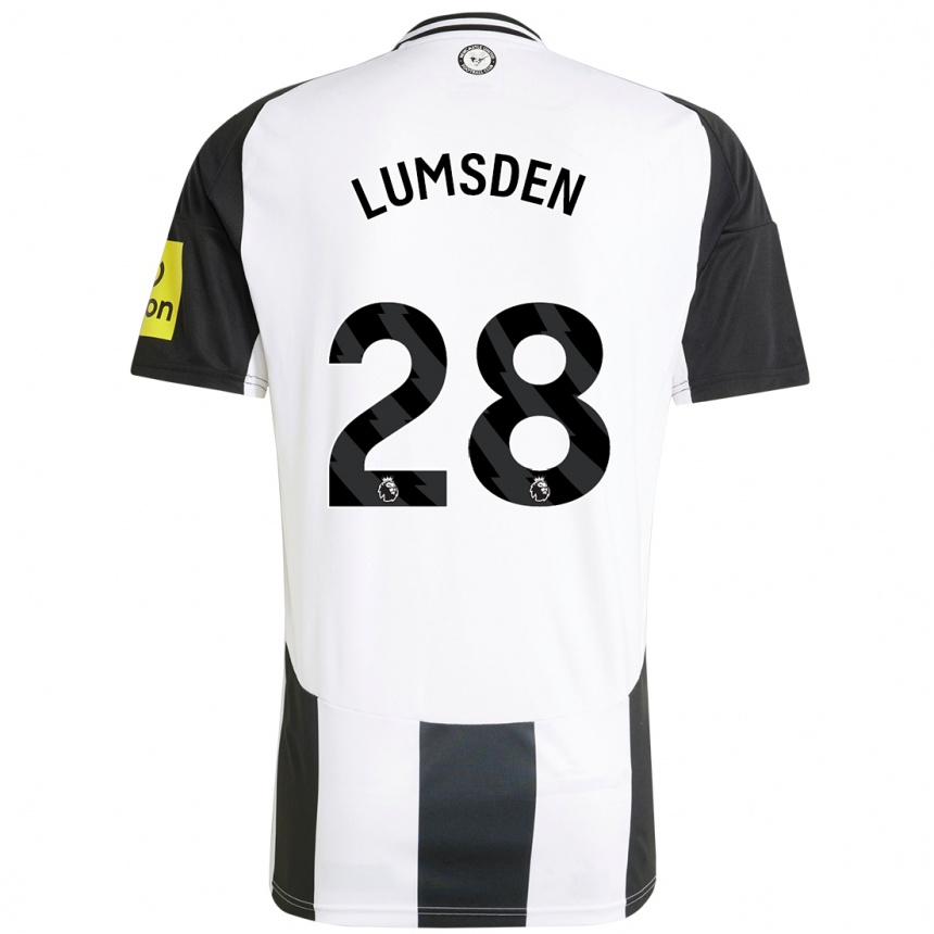 Kids Football Beth Lumsden #28 White Black Home Jersey 2024/25 T-Shirt