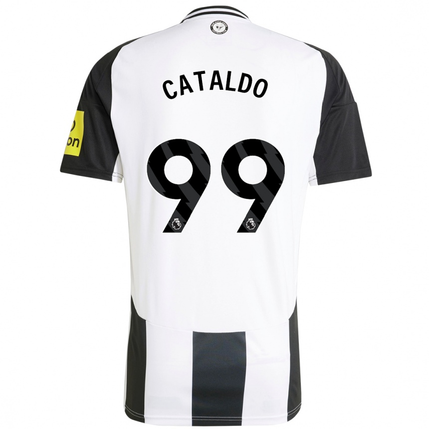 Kids Football Lia Cataldo #99 White Black Home Jersey 2024/25 T-Shirt