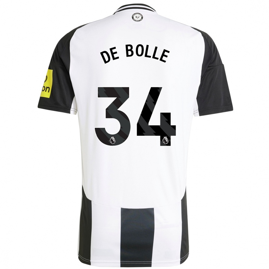 Kids Football Lucas De Bolle #34 White Black Home Jersey 2024/25 T-Shirt