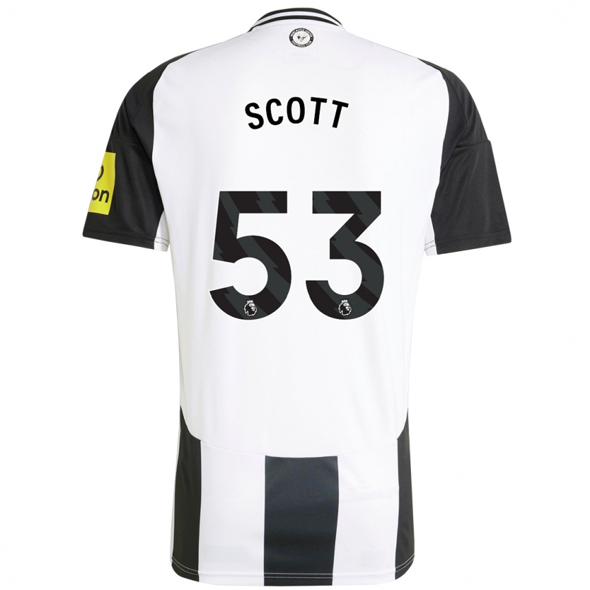 Kids Football Joshua Scott #53 White Black Home Jersey 2024/25 T-Shirt