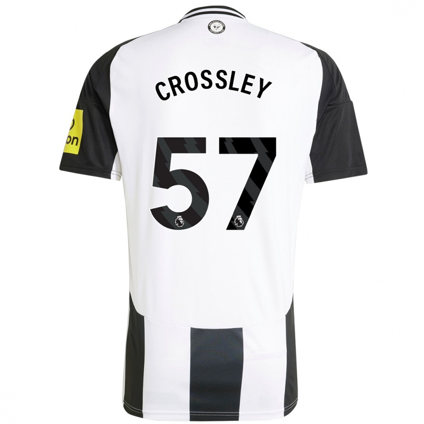 Kids Football Kyle Crossley #57 White Black Home Jersey 2024/25 T-Shirt