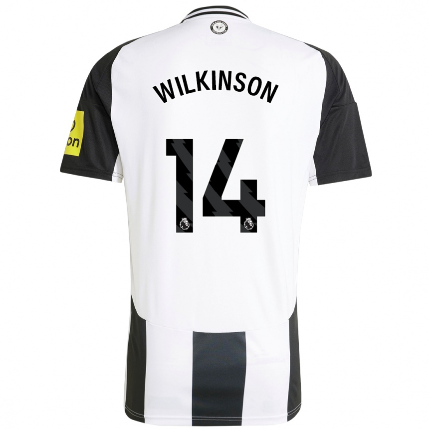 Kids Football Sharna Wilkinson #14 White Black Home Jersey 2024/25 T-Shirt