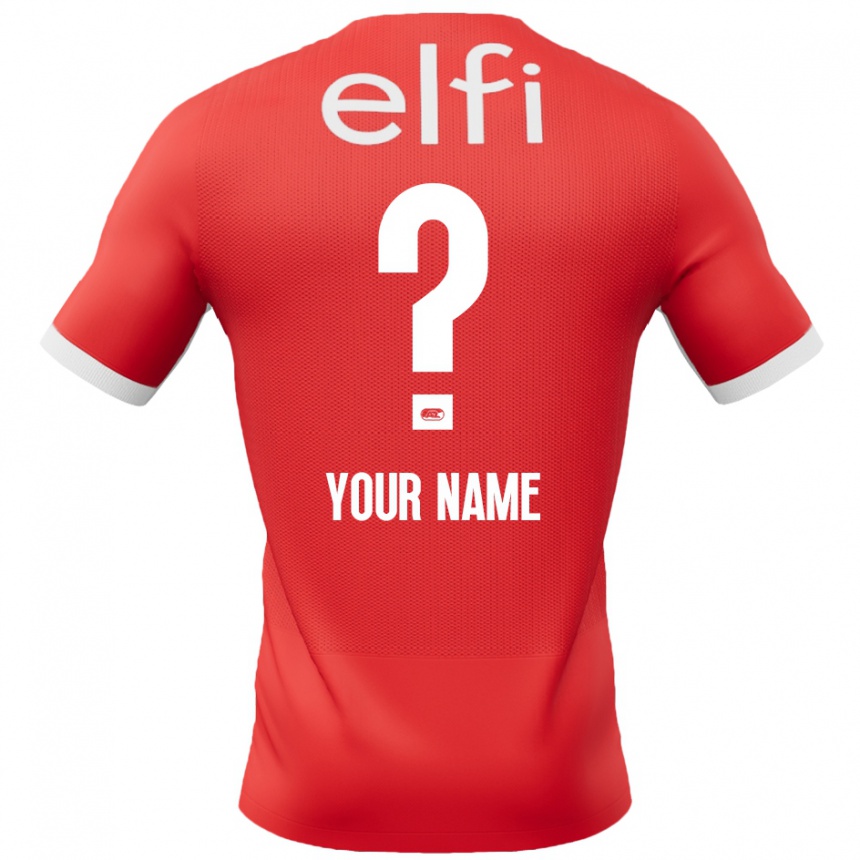 Kids Football Your Name #0 Red White Home Jersey 2024/25 T-Shirt