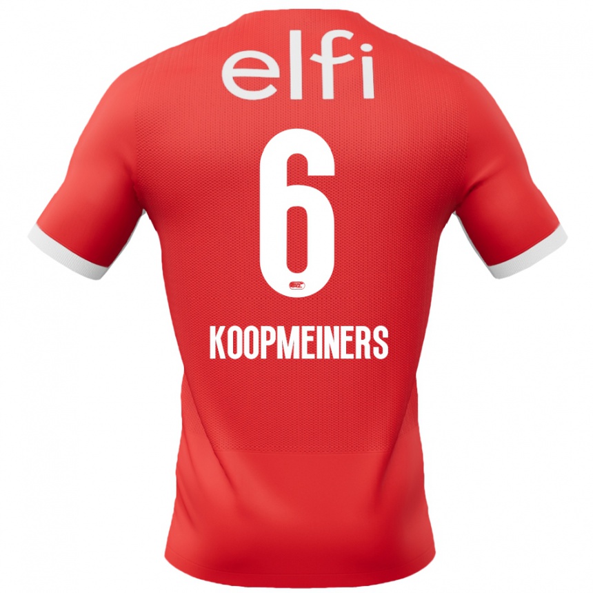 Kids Football Peer Koopmeiners #6 Red White Home Jersey 2024/25 T-Shirt