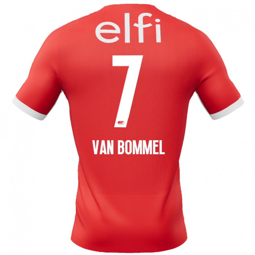 Kids Football Ruben Van Bommel #7 Red White Home Jersey 2024/25 T-Shirt