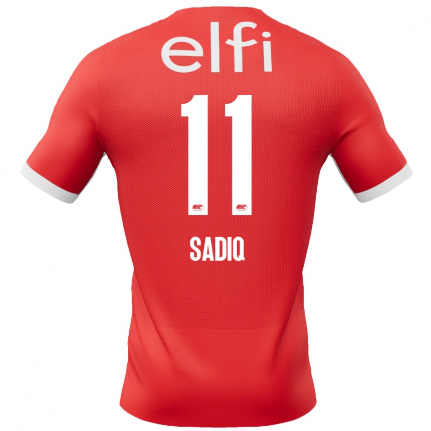 Kids Football Ibrahim Sadiq #11 Red White Home Jersey 2024/25 T-Shirt