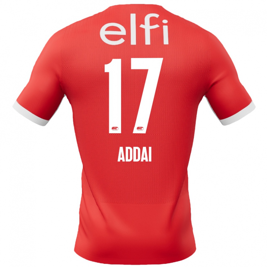 Kids Football Jayden Addai #17 Red White Home Jersey 2024/25 T-Shirt