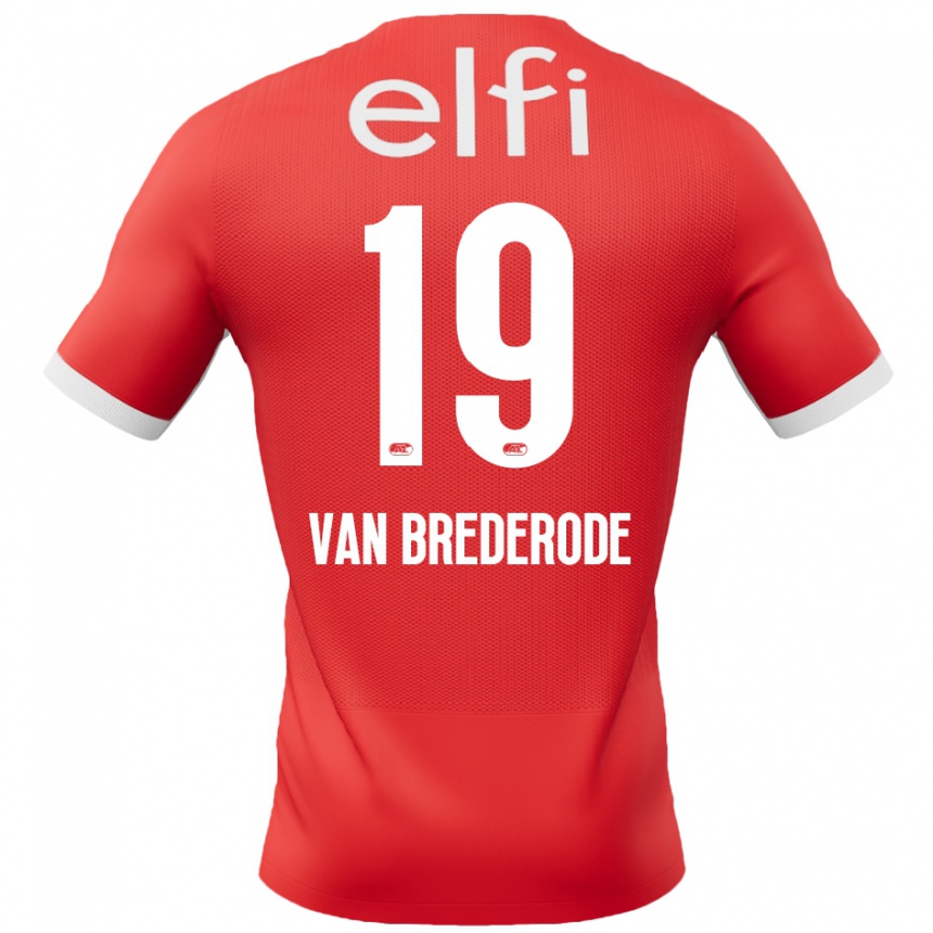 Kids Football Myron Van Brederode #19 Red White Home Jersey 2024/25 T-Shirt