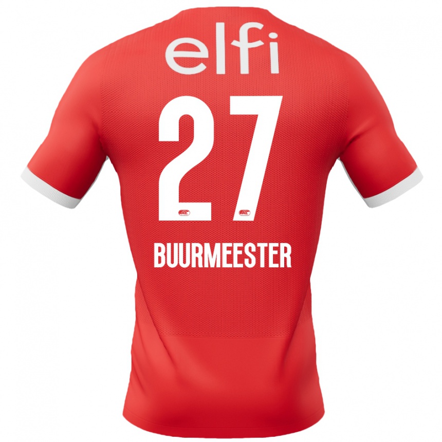 Kids Football Zico Buurmeester #27 Red White Home Jersey 2024/25 T-Shirt