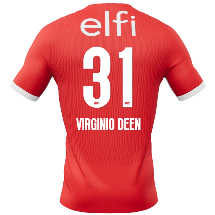 Kids Football Daniël Virginio Deen #31 Red White Home Jersey 2024/25 T-Shirt