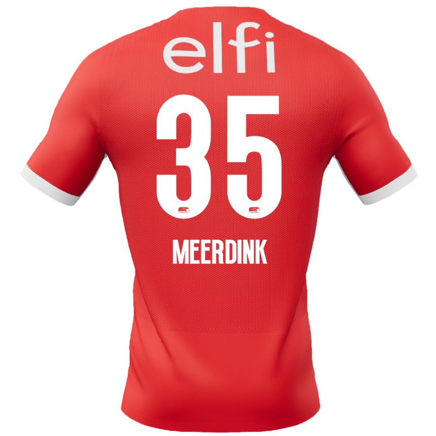 Kids Football Mexx Meerdink #35 Red White Home Jersey 2024/25 T-Shirt