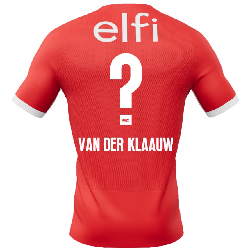 Kids Football Deacon Van Der Klaauw #0 Red White Home Jersey 2024/25 T-Shirt