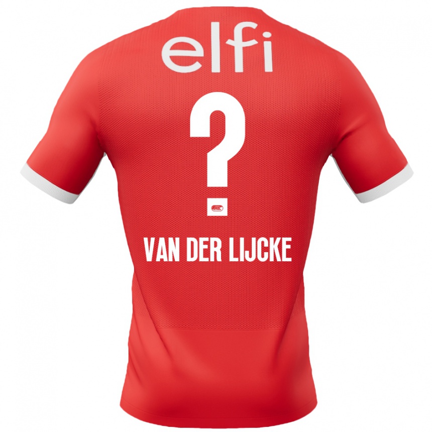 Kids Football Donny Van Der Lijcke #0 Red White Home Jersey 2024/25 T-Shirt