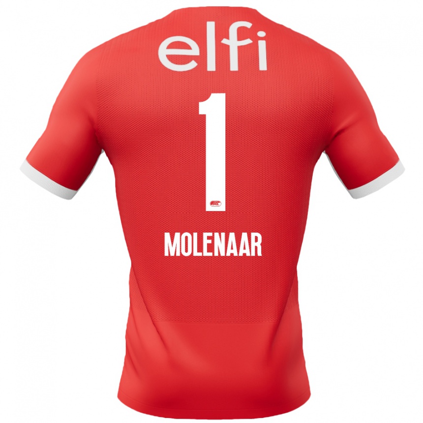 Kids Football Finn Molenaar #1 Red White Home Jersey 2024/25 T-Shirt