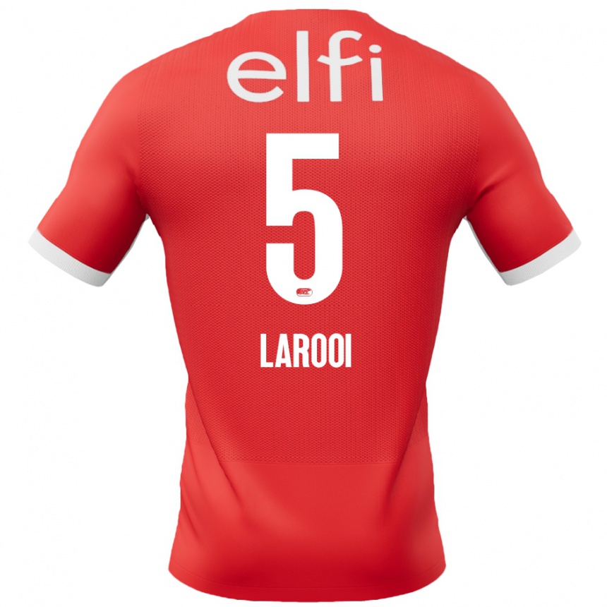 Kids Football Finn Larooi #5 Red White Home Jersey 2024/25 T-Shirt