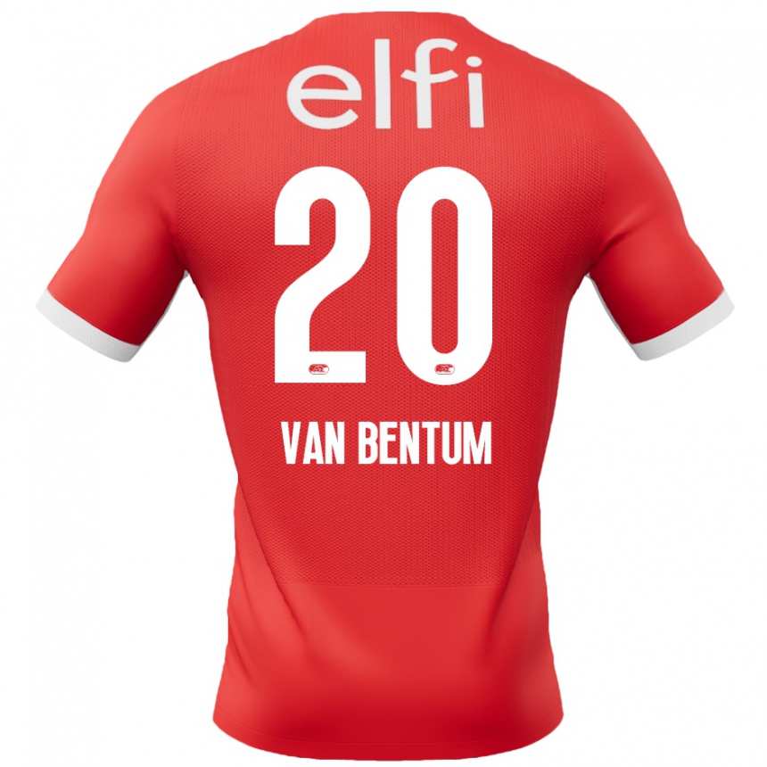 Kids Football Mirte Van Bentum #20 Red White Home Jersey 2024/25 T-Shirt