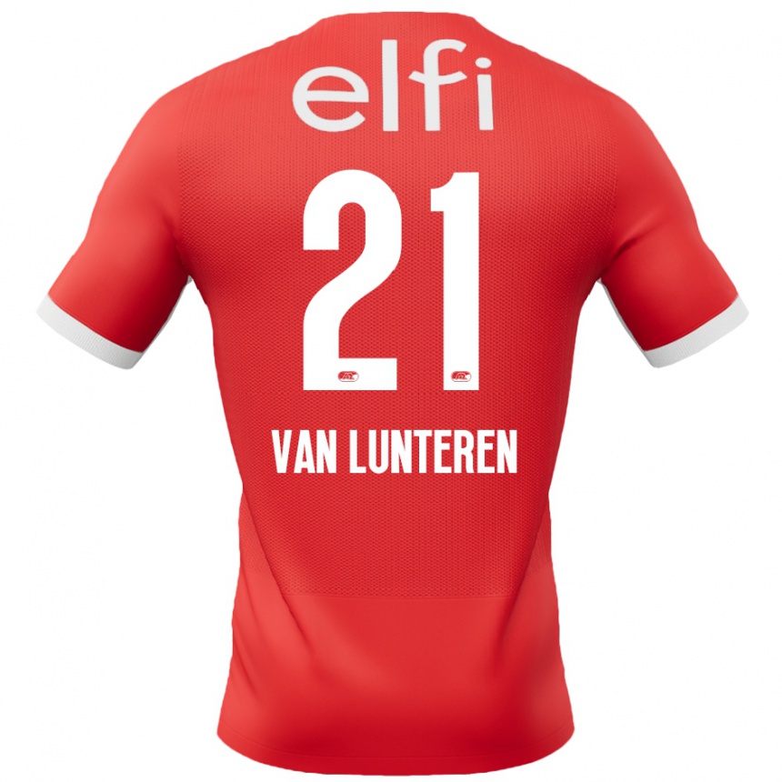 Kids Football Desiree Van Lunteren #21 Red White Home Jersey 2024/25 T-Shirt