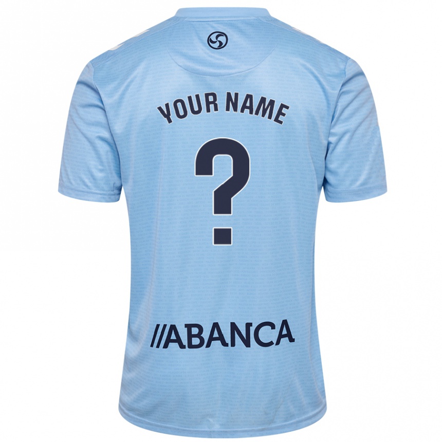 Kids Football Your Name #0 Sky Blue Home Jersey 2024/25 T-Shirt