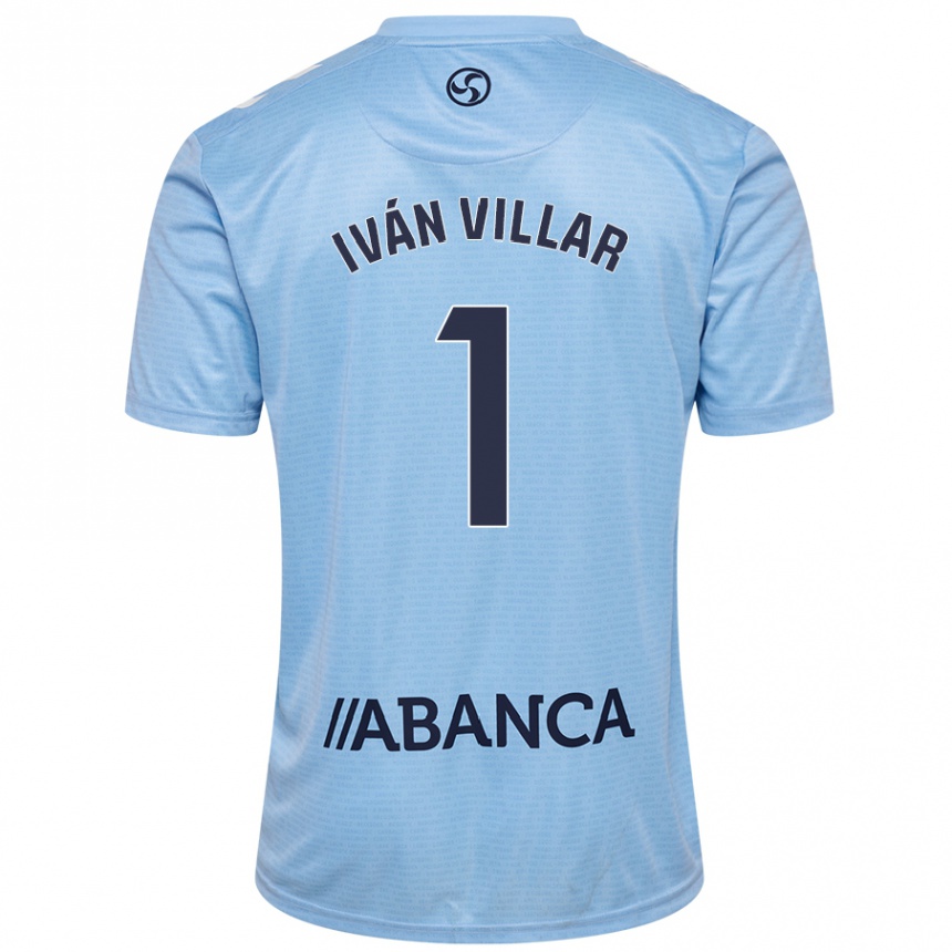 Kids Football Iván Villar #1 Sky Blue Home Jersey 2024/25 T-Shirt