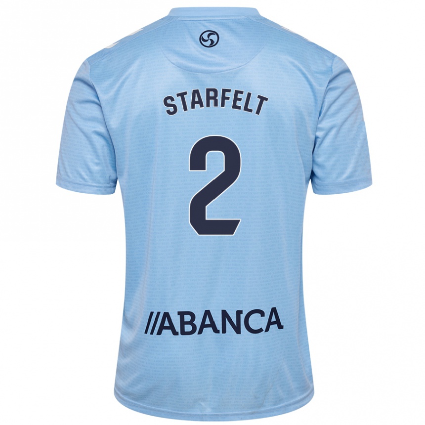 Kids Football Carl Starfelt #2 Sky Blue Home Jersey 2024/25 T-Shirt