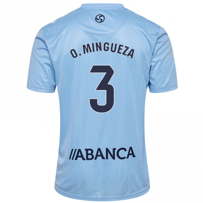 Kids Football Óscar Mingueza #3 Sky Blue Home Jersey 2024/25 T-Shirt