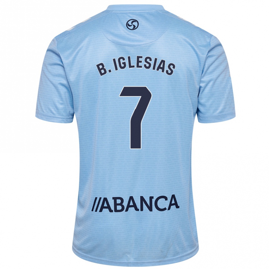 Kids Football Borja Iglesias #7 Sky Blue Home Jersey 2024/25 T-Shirt