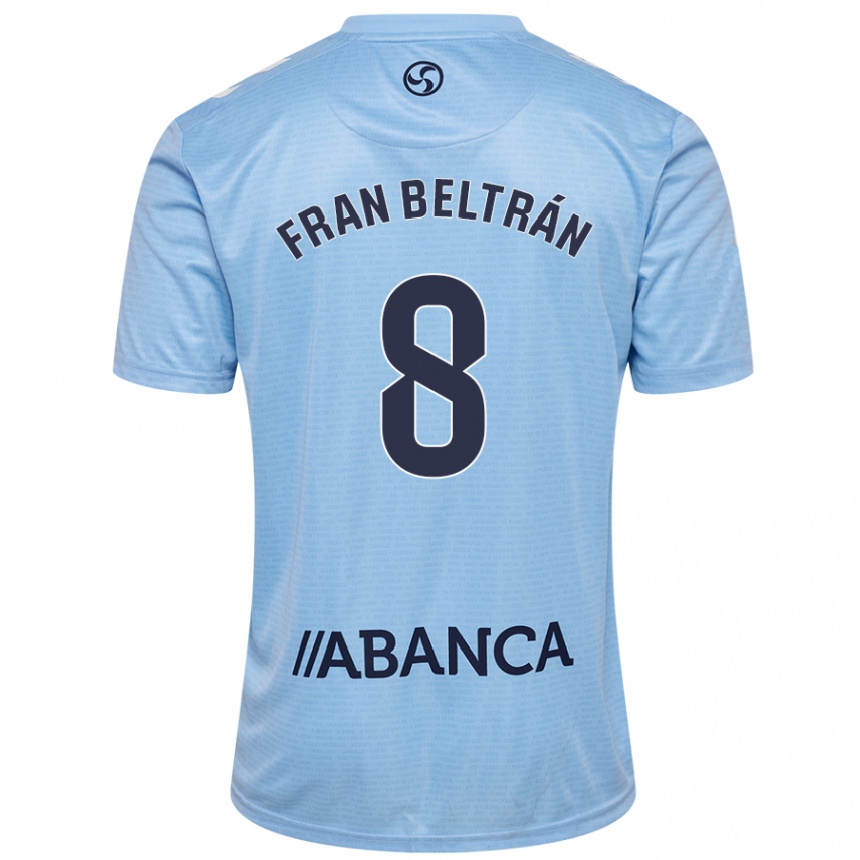 Kids Football Fran Beltrán #8 Sky Blue Home Jersey 2024/25 T-Shirt