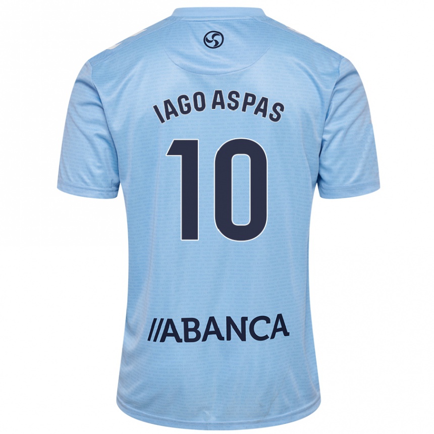 Kids Football Iago Aspas #10 Sky Blue Home Jersey 2024/25 T-Shirt