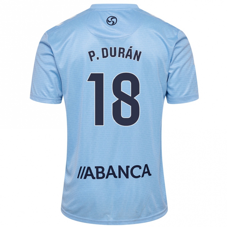 Kids Football Pablo Durán #18 Sky Blue Home Jersey 2024/25 T-Shirt