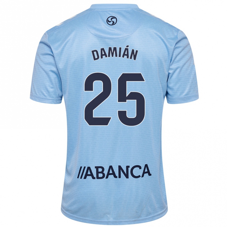 Kids Football Damián Rodríguez #25 Sky Blue Home Jersey 2024/25 T-Shirt