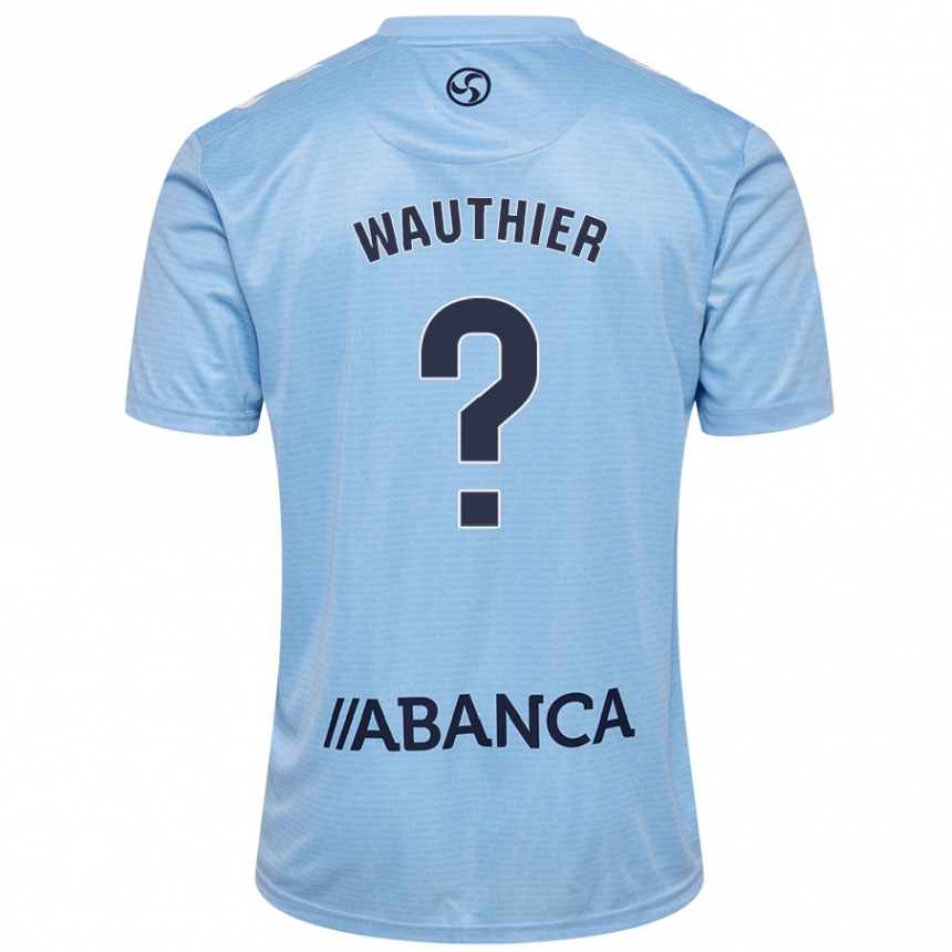 Kids Football Hugo Wauthier #0 Sky Blue Home Jersey 2024/25 T-Shirt