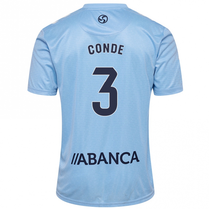 Kids Football Martín Conde #3 Sky Blue Home Jersey 2024/25 T-Shirt