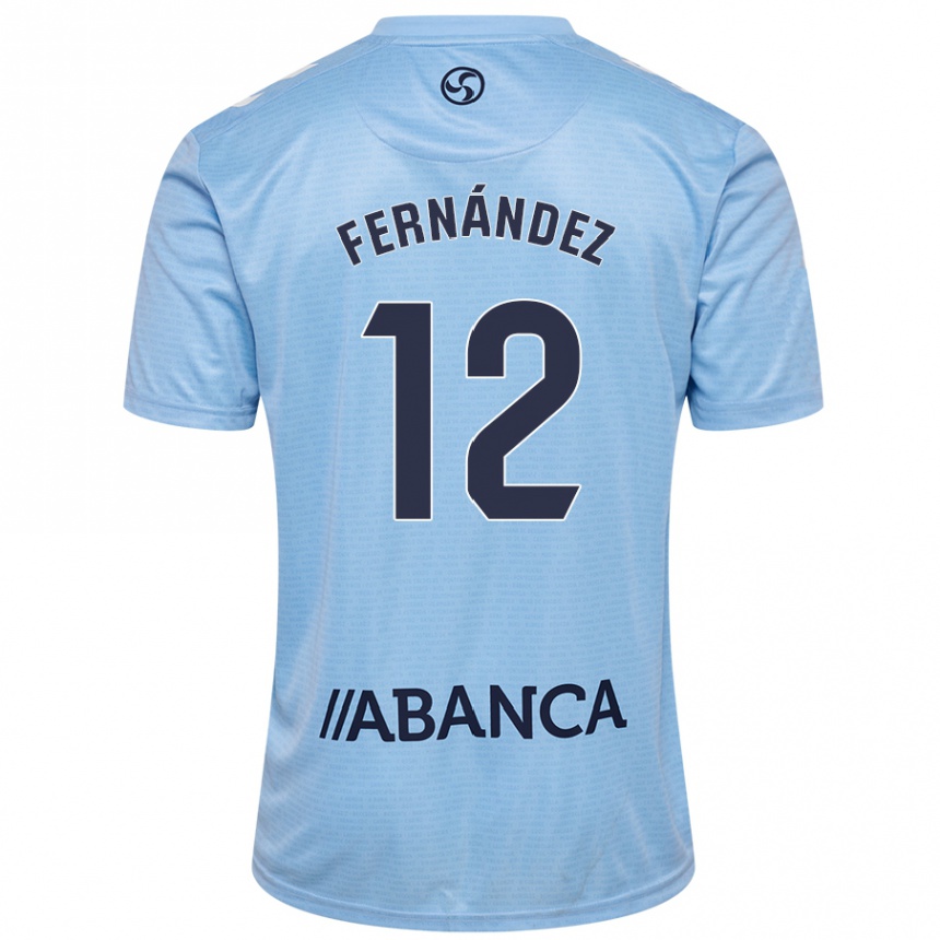 Kids Football Manu Fernández #12 Sky Blue Home Jersey 2024/25 T-Shirt