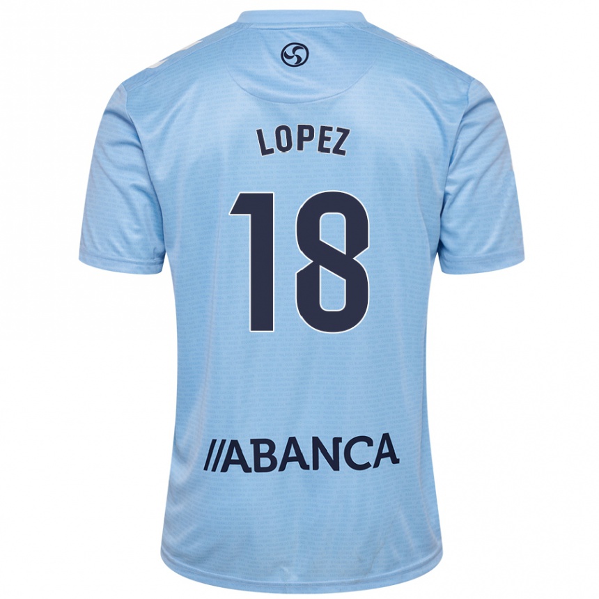 Kids Football Joel López #18 Sky Blue Home Jersey 2024/25 T-Shirt