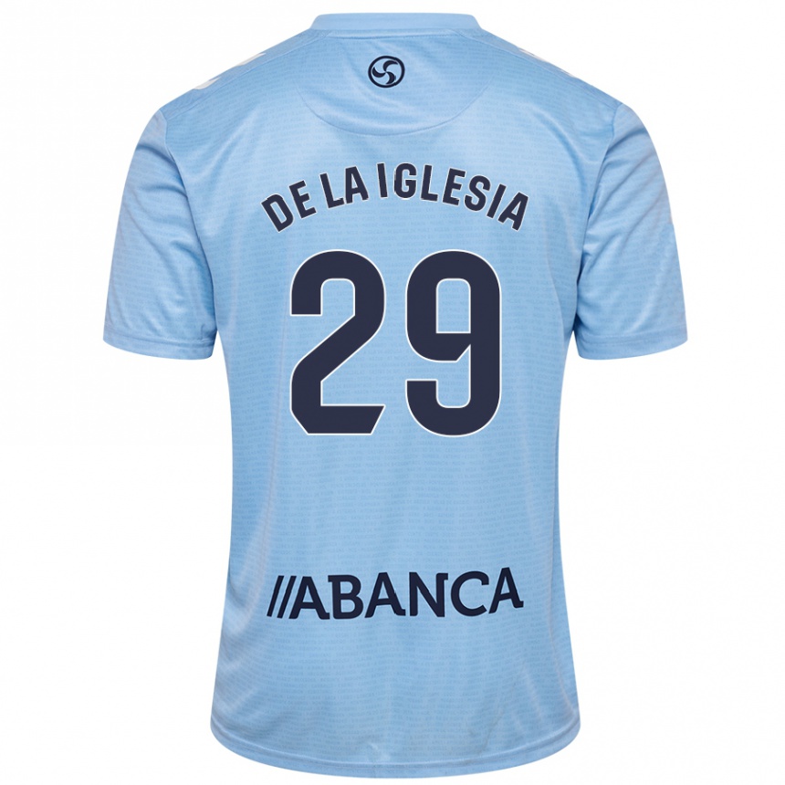 Kids Football David De La Iglesia #29 Sky Blue Home Jersey 2024/25 T-Shirt