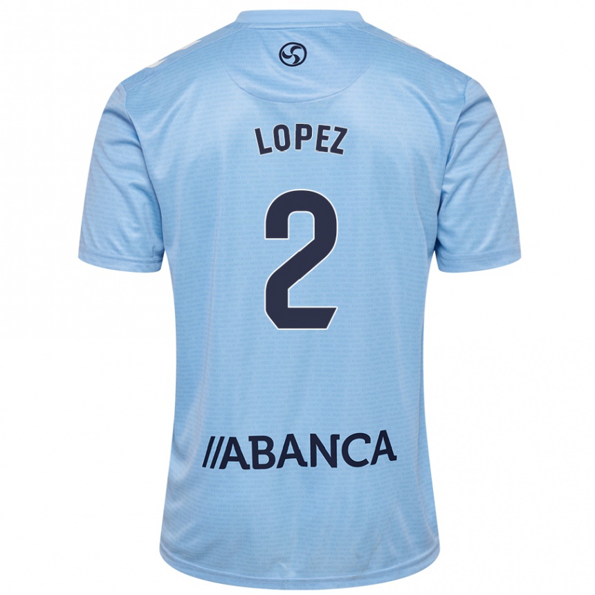 Kids Football Iván López #2 Sky Blue Home Jersey 2024/25 T-Shirt