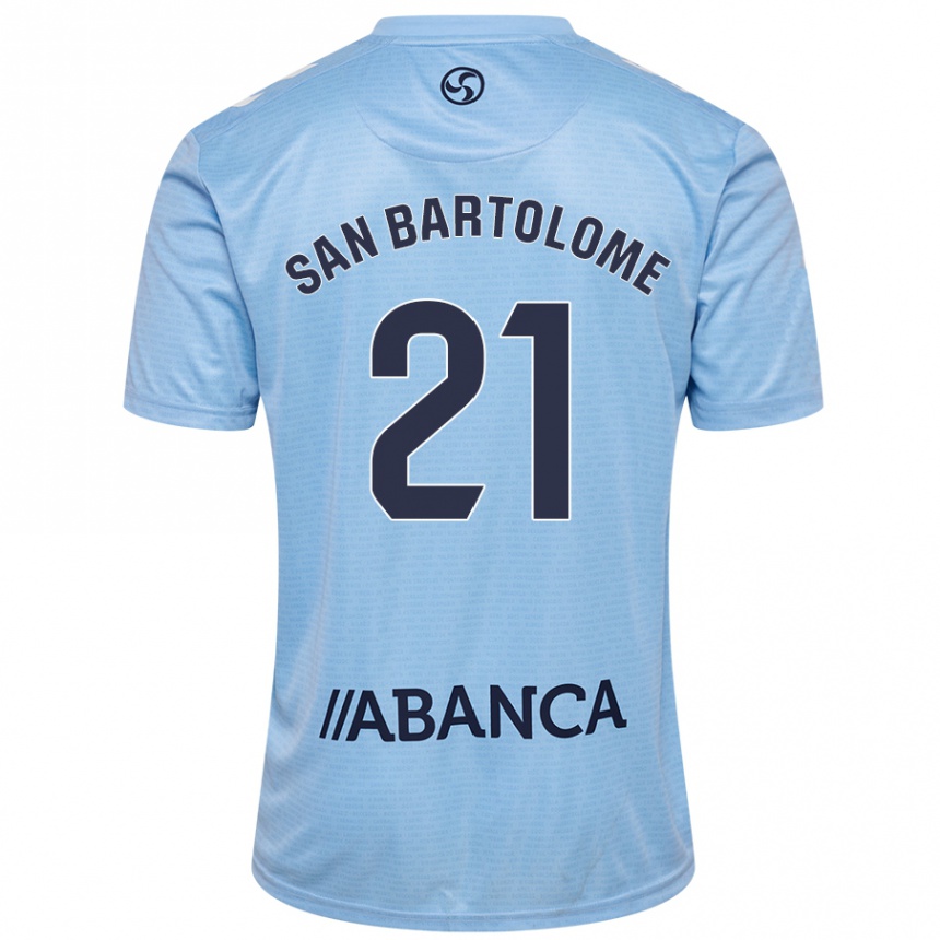 Kids Football Víctor San Bartolomé #21 Sky Blue Home Jersey 2024/25 T-Shirt