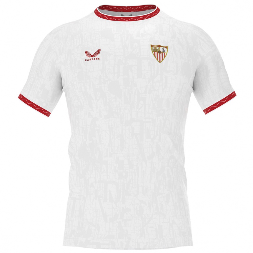 Kids Football Saul Niguez #17 White Red Home Jersey 2024/25 T-Shirt