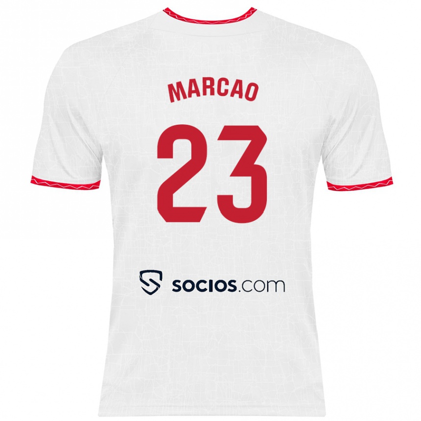 Kids Football Marcão #23 White Red Home Jersey 2024/25 T-Shirt