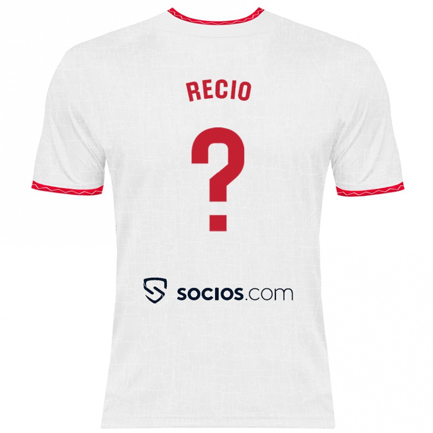 Kids Football Sergio Recio #0 White Red Home Jersey 2024/25 T-Shirt